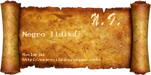 Negro Ildikó névjegykártya